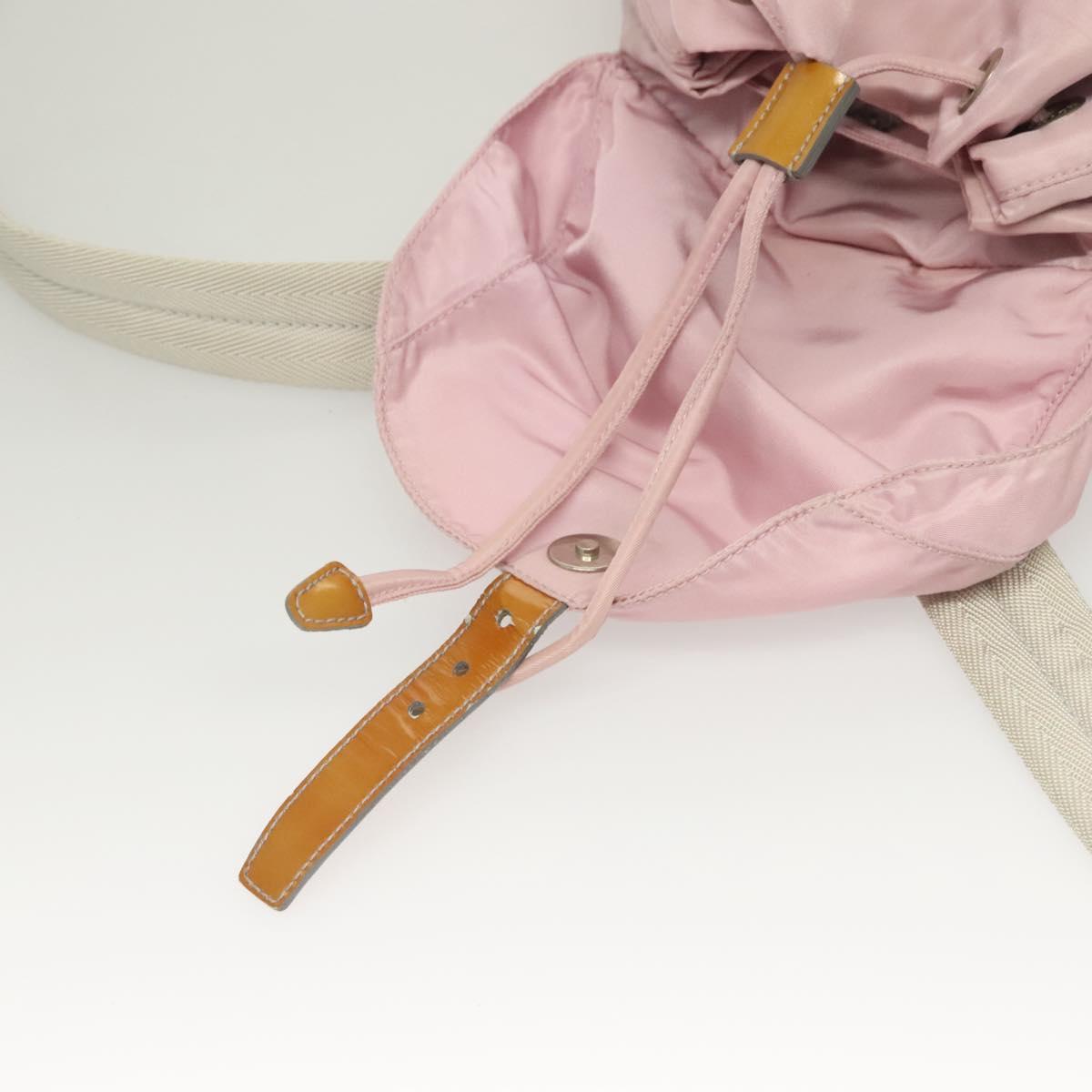 PRADA Backpack Nylon Pink Silver Auth 125696