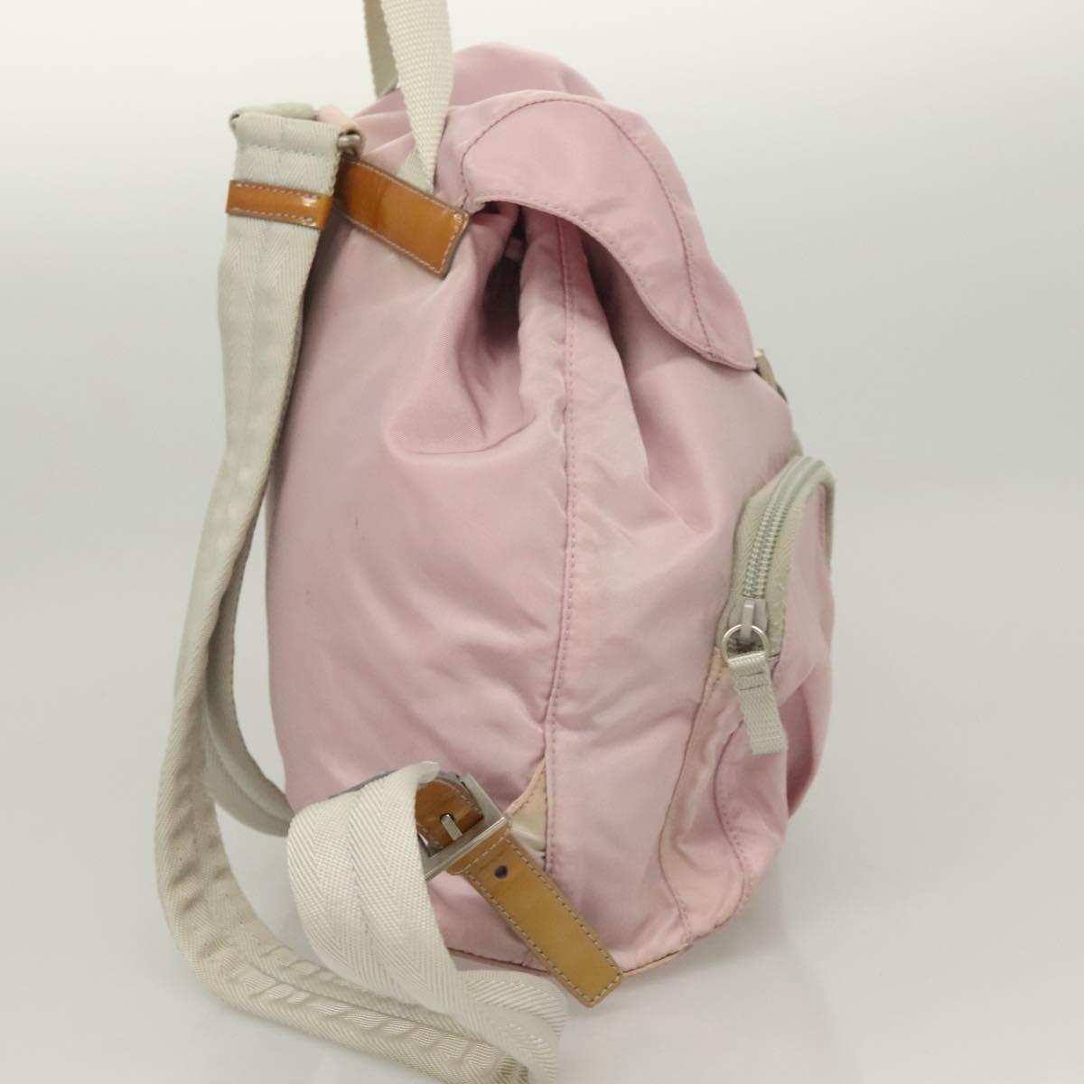 PRADA Backpack Nylon Pink Silver Auth 125696
