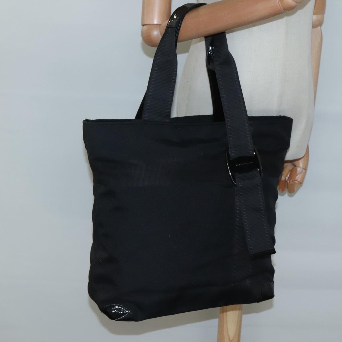 Salvatore Ferragamo Tote Bag Canvas Black Auth 125709