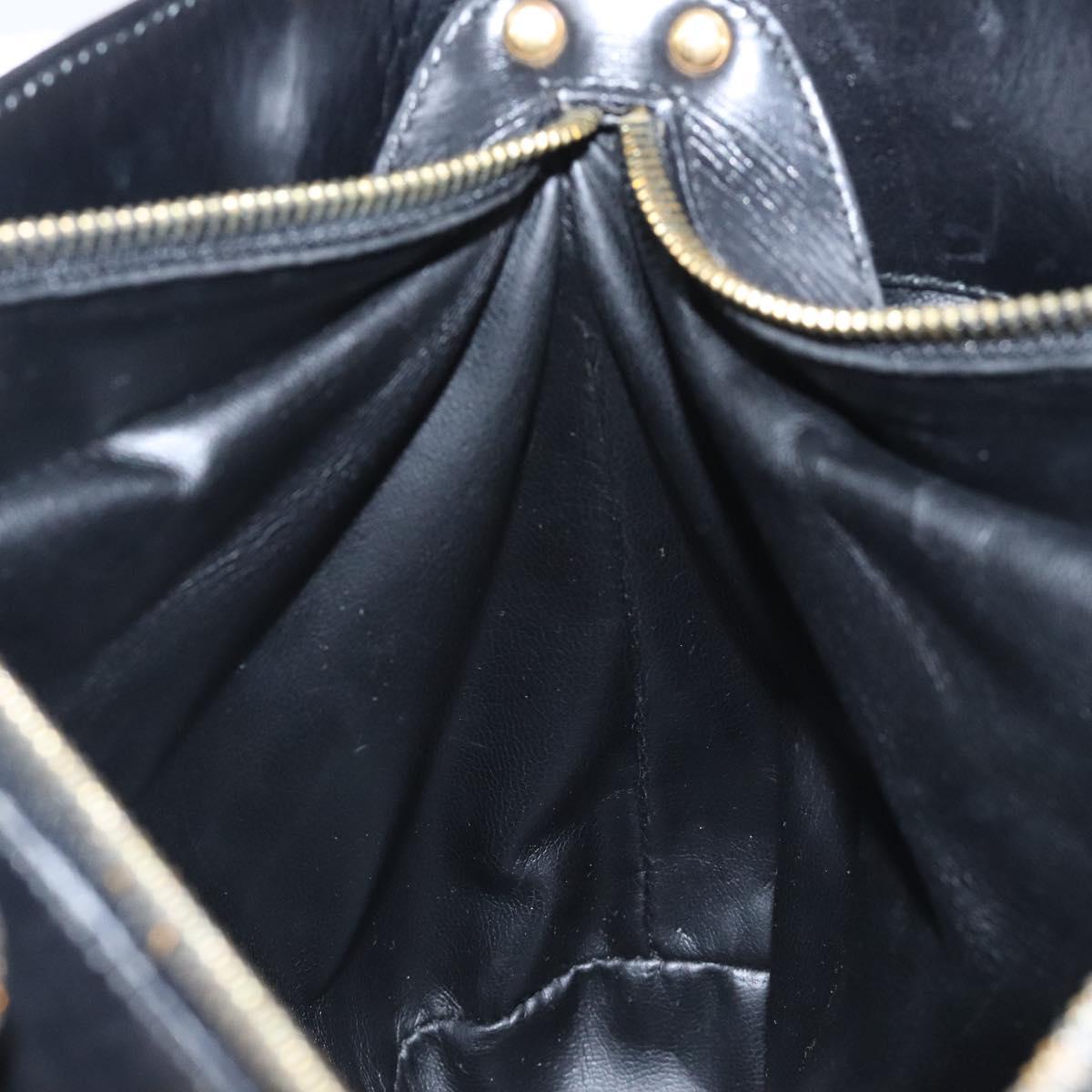Salvatore Ferragamo Tote Bag Leather Black Gold Auth 125712