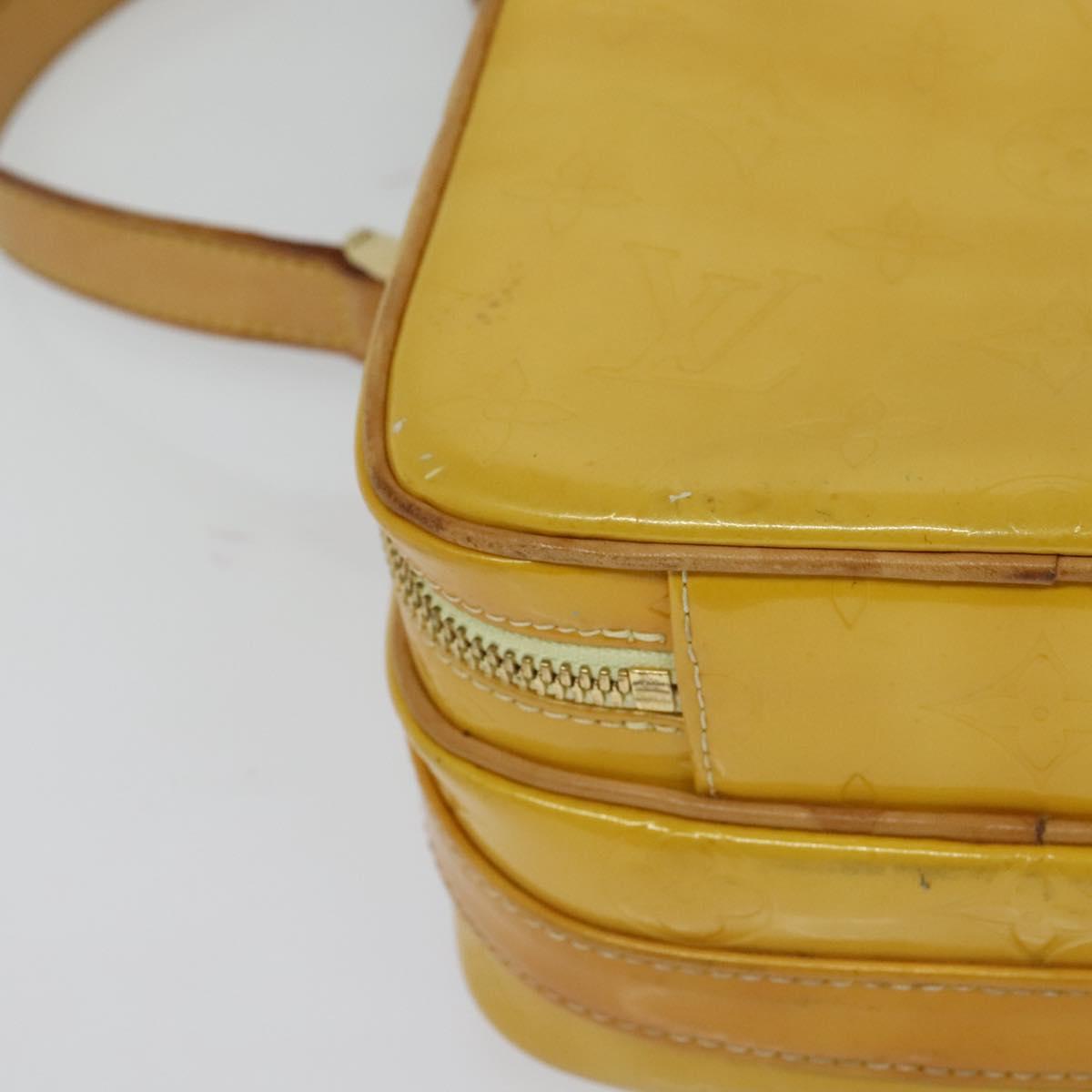 LOUIS VUITTON Monogram Vernis Wooster Bag Lime Yellow M91075 LV Auth 125717