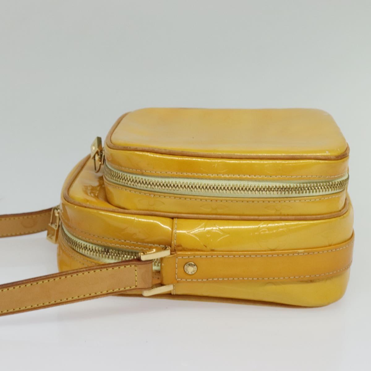 LOUIS VUITTON Monogram Vernis Wooster Bag Lime Yellow M91075 LV Auth 125717