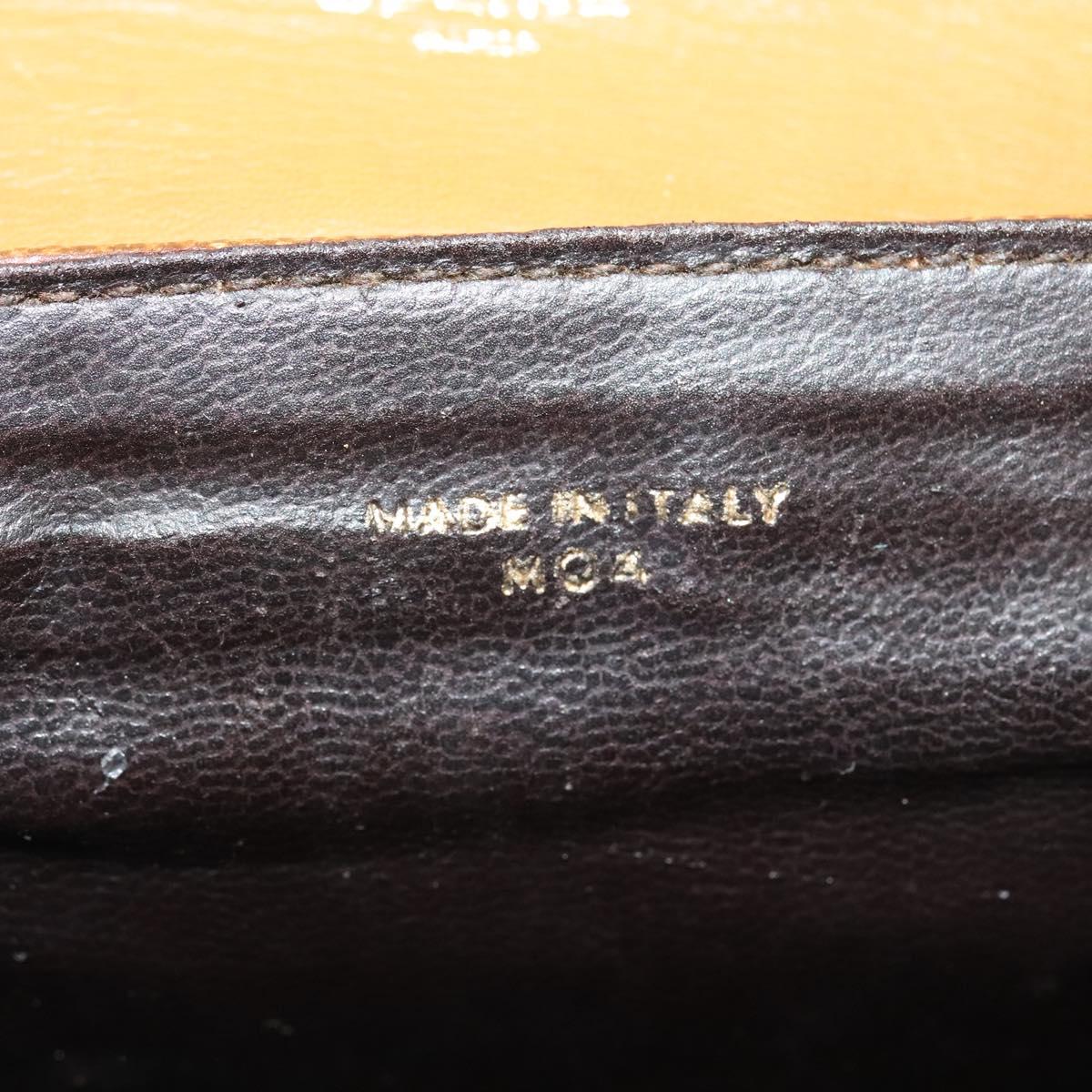 CELINE Macadam Canvas Shoulder Bag Beige Gold Auth 125742