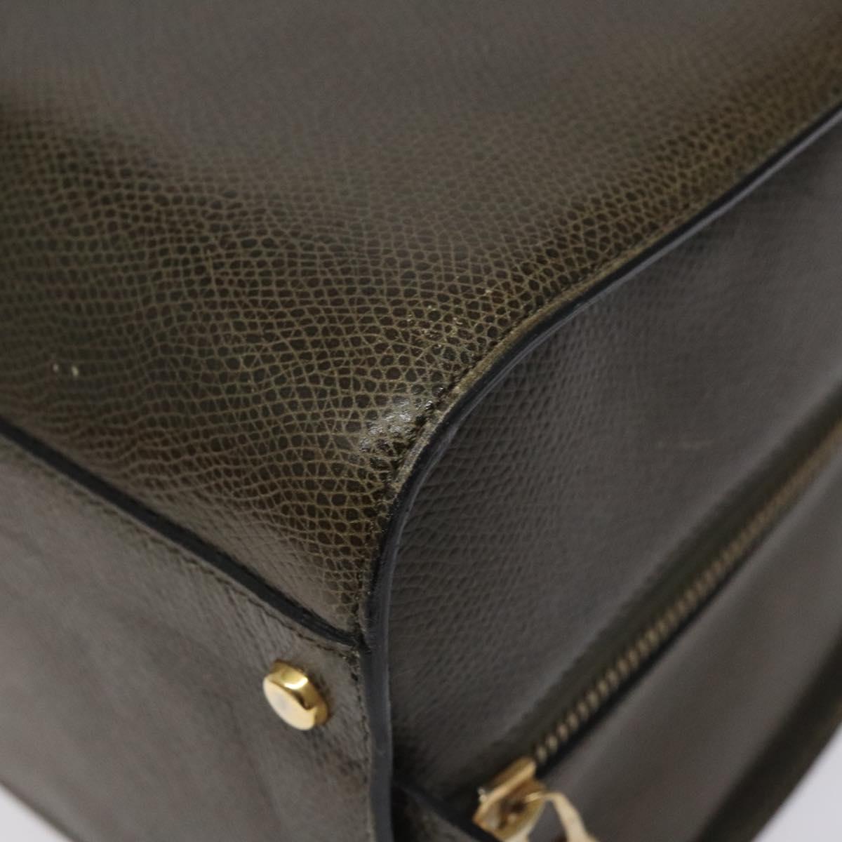 CELINE Shoulder Bag Leather Green Gold Auth 125743
