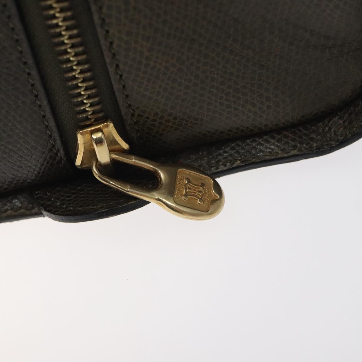 CELINE Shoulder Bag Leather Green Gold Auth 125743