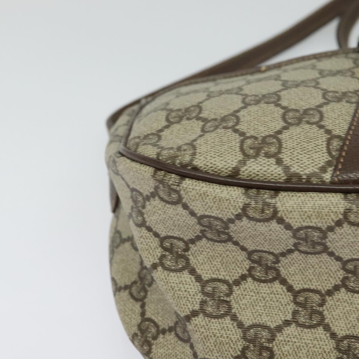 GUCCI GG Supreme Web Sherry Line Bag PVC Beige Gold 001 123 6177 Auth 125752