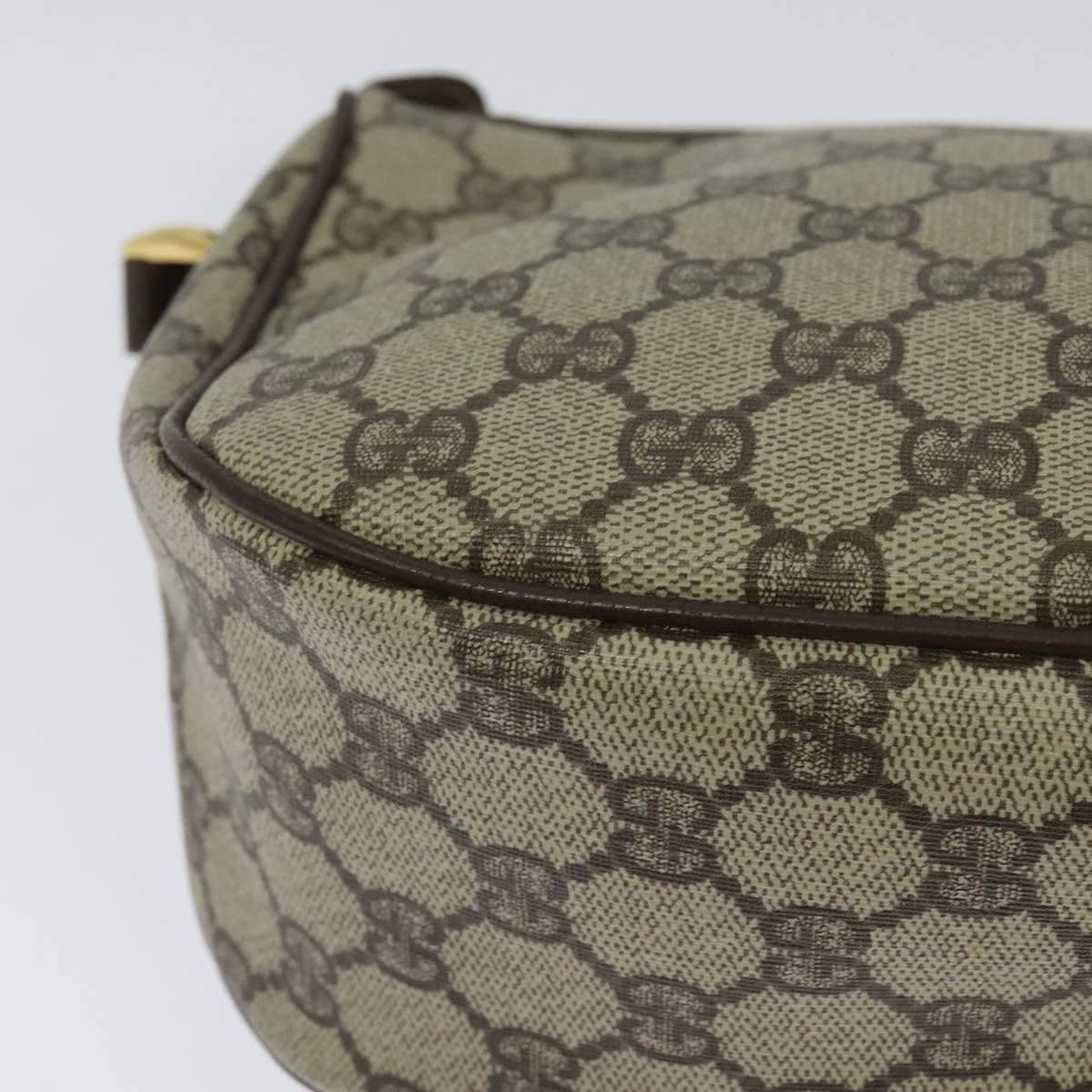 GUCCI GG Supreme Web Sherry Line Bag PVC Beige Gold 001 123 6177 Auth 125752