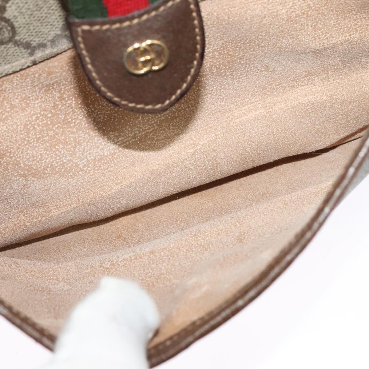 GUCCI GG Supreme Web Sherry Line Bag PVC Beige Gold 001 123 6177 Auth 125752