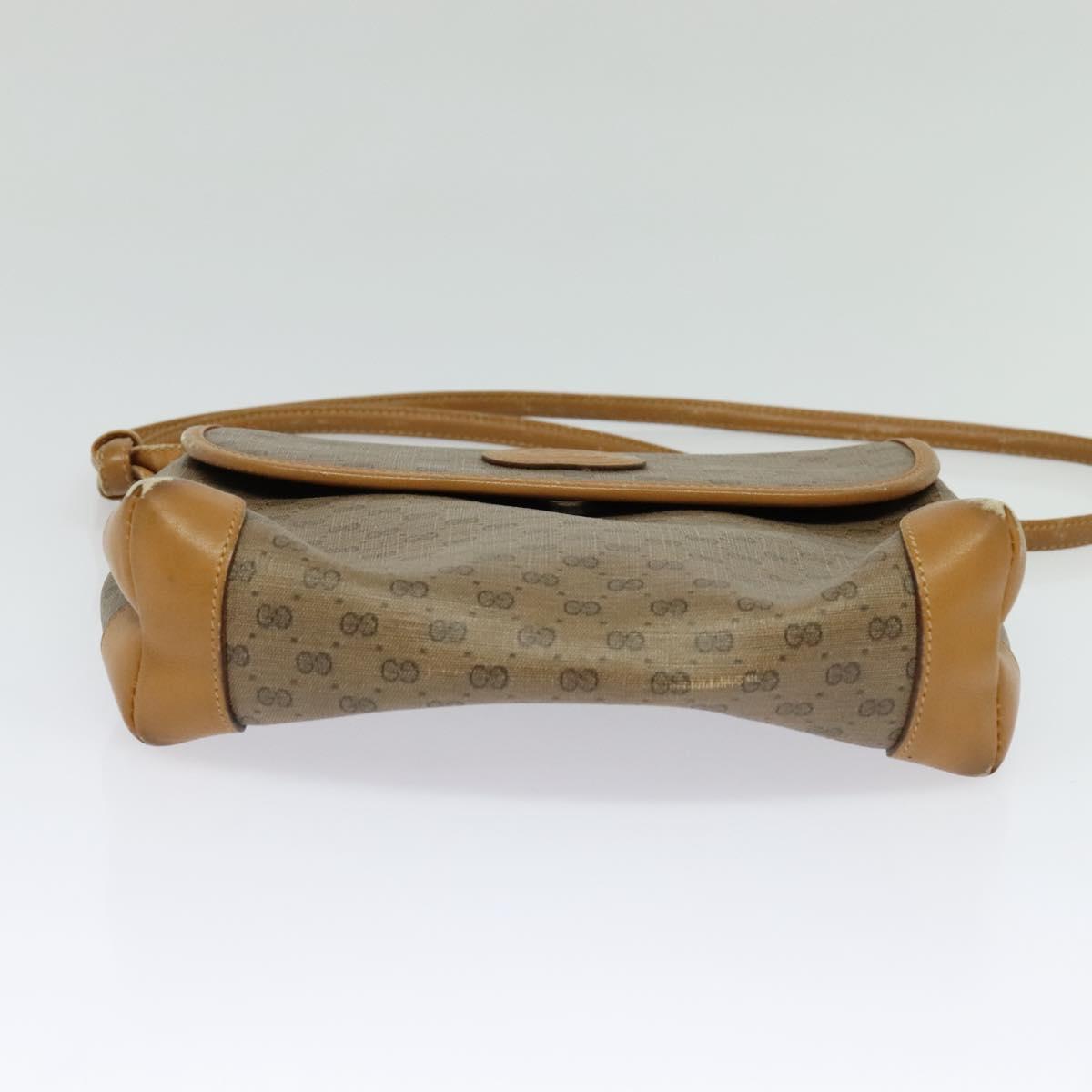 GUCCI Micro GG Supreme Shoulder Bag PVC Beige Gold 41 02 079 Auth 125755