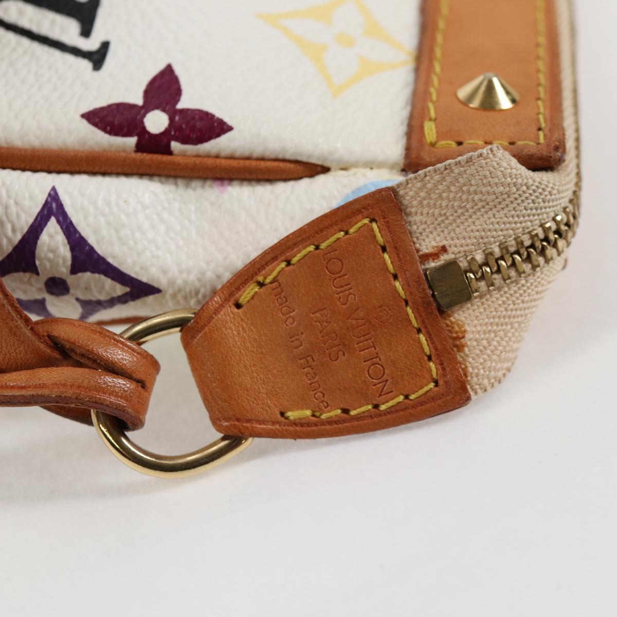 LOUIS VUITTON Multicolor Pochette Accessoires Pouch White M92649 LV Auth 125797V