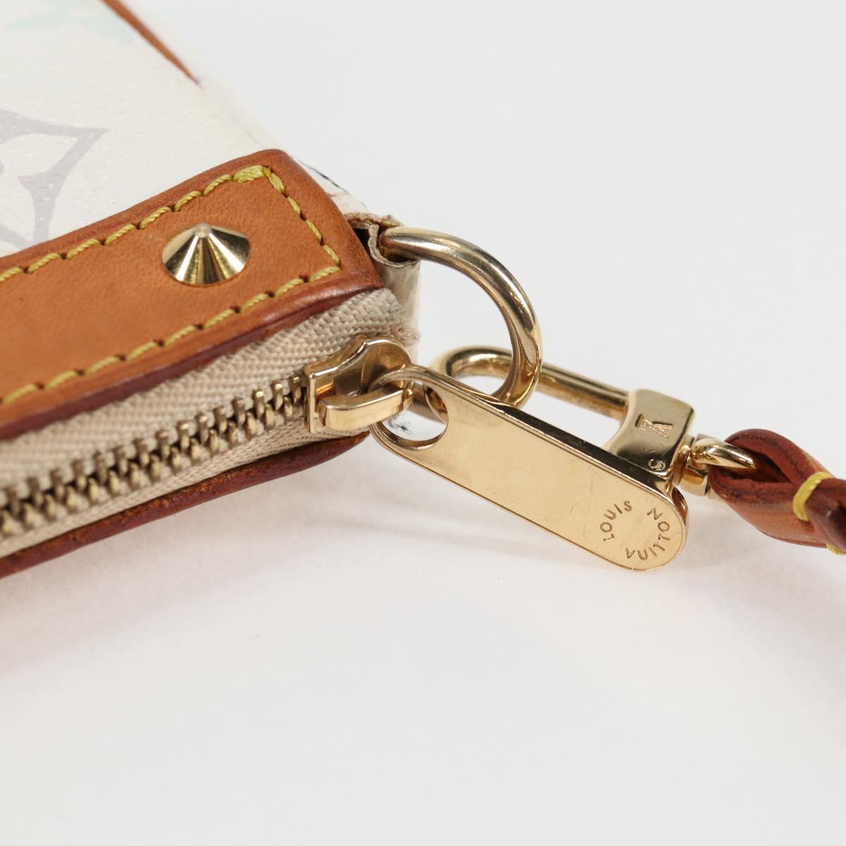 LOUIS VUITTON Multicolor Pochette Accessoires Pouch White M92649 LV Auth 125797V