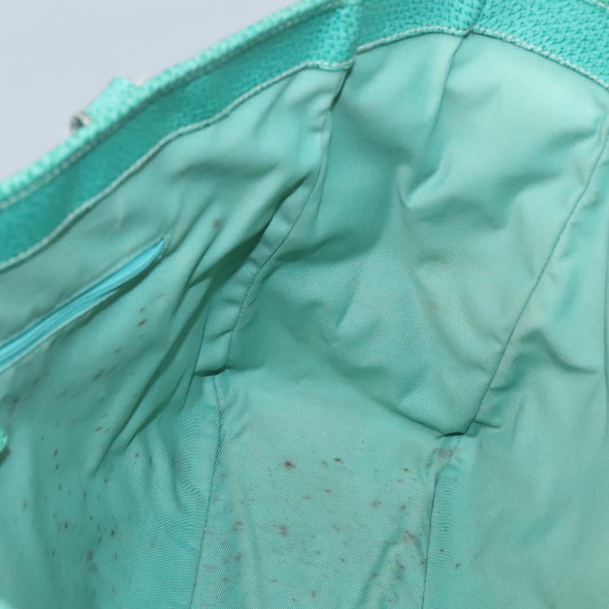 GUCCI GG Canvas Tote Bag Beige Green Silver 113017 Auth 125798