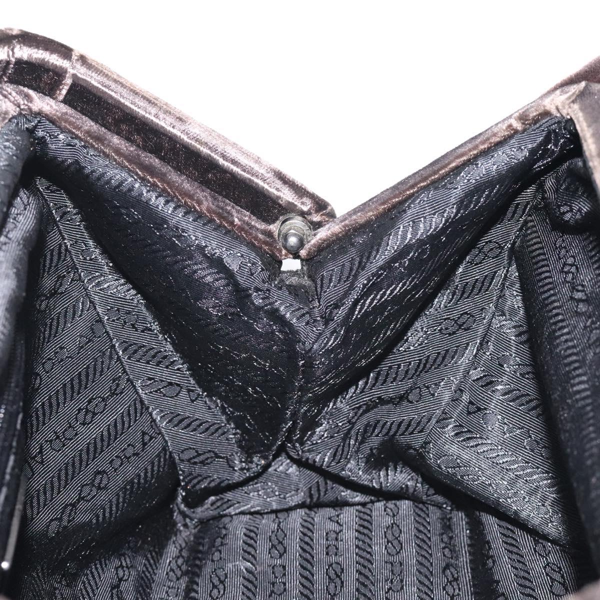 PRADA Hand Bag Velor Brown Auth 125801