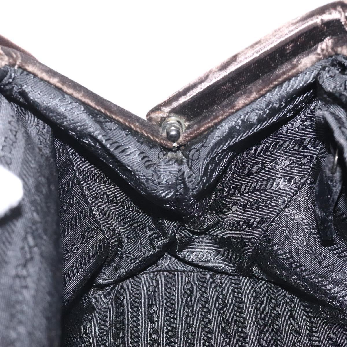 PRADA Hand Bag Velor Brown Auth 125801