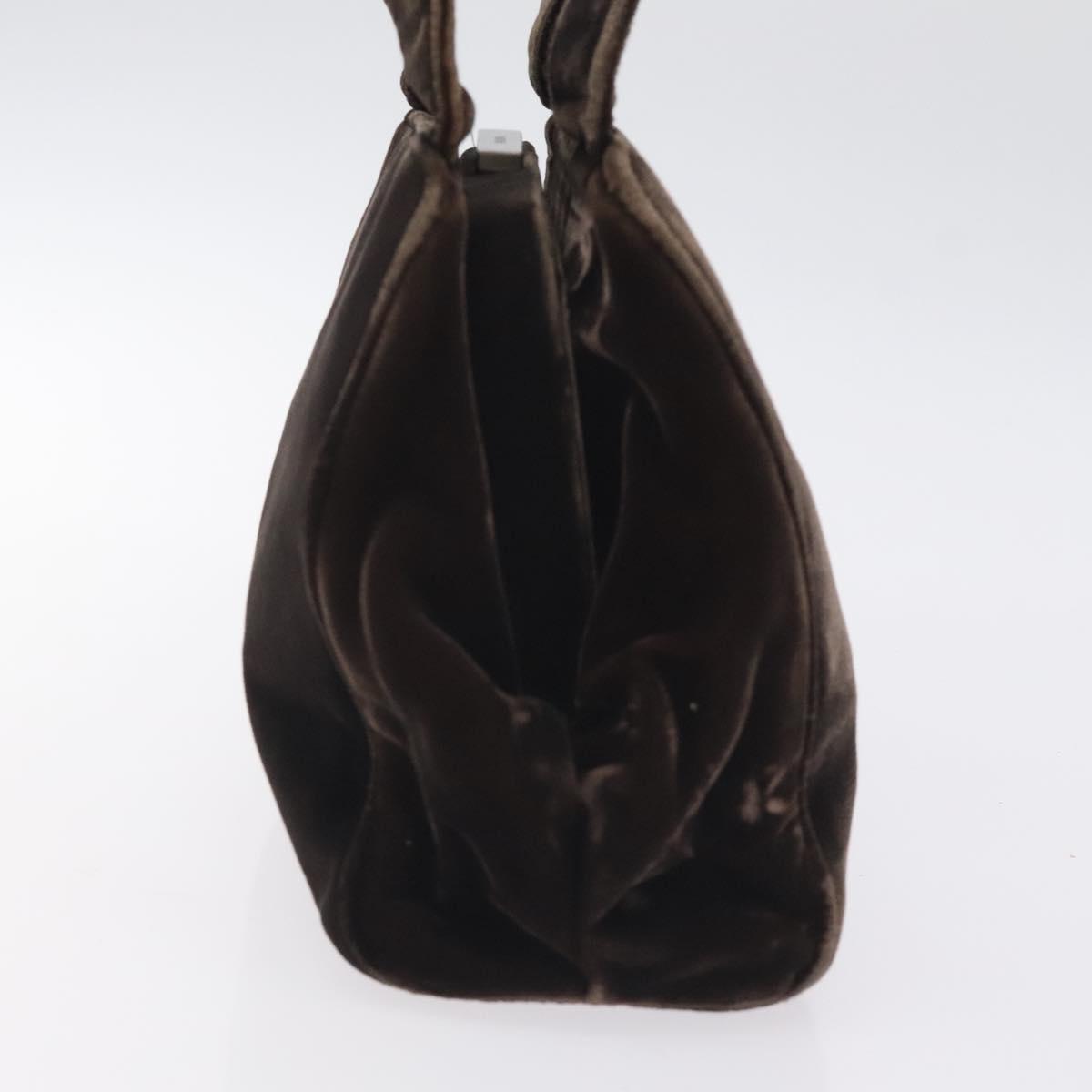 PRADA Hand Bag Velor Brown Auth 125801