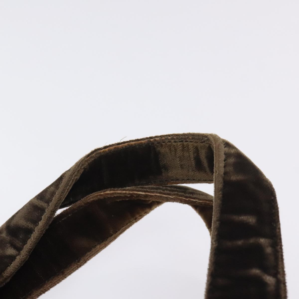 PRADA Hand Bag Velor Brown Auth 125801