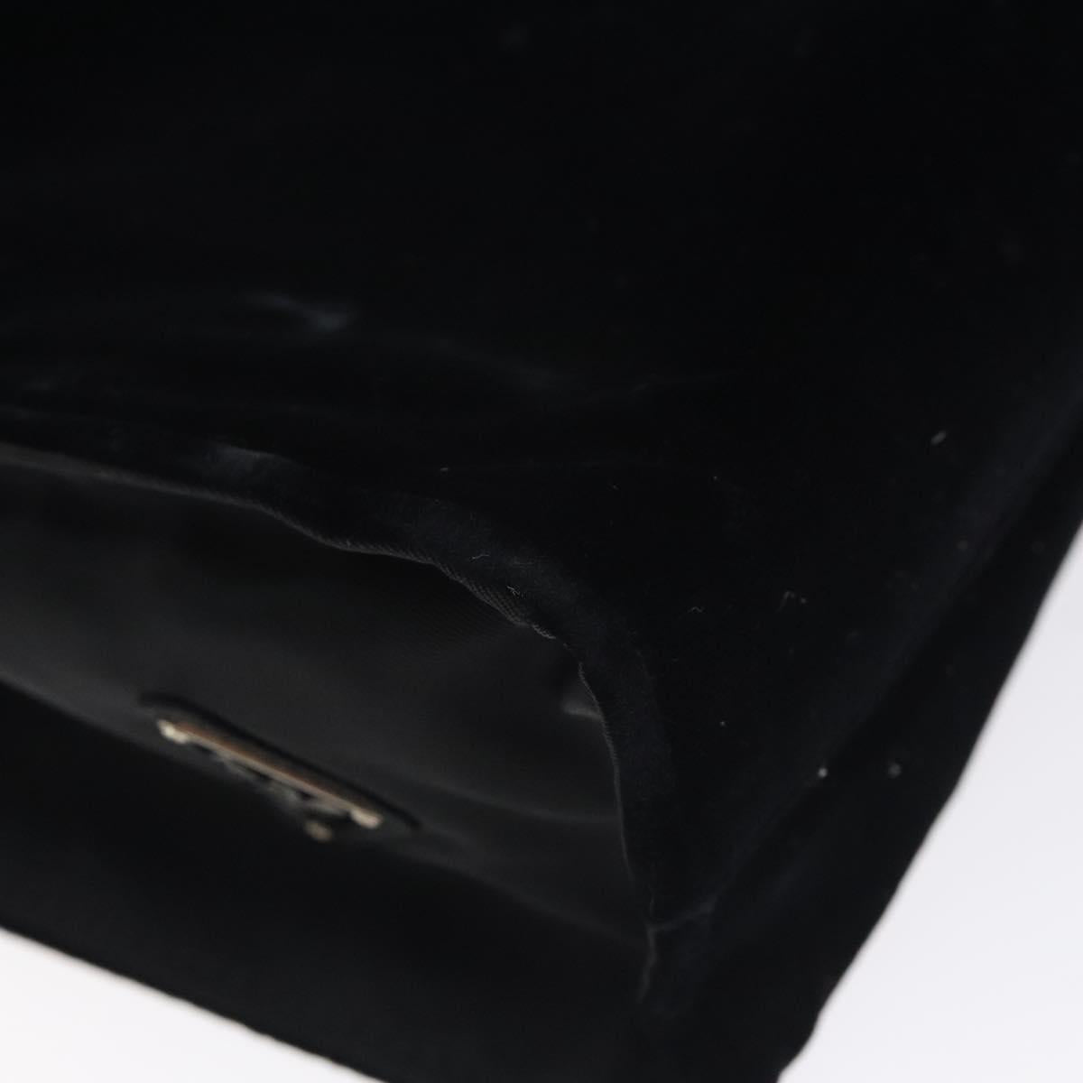 PRADA Hand Bag Velor Black Auth 125802
