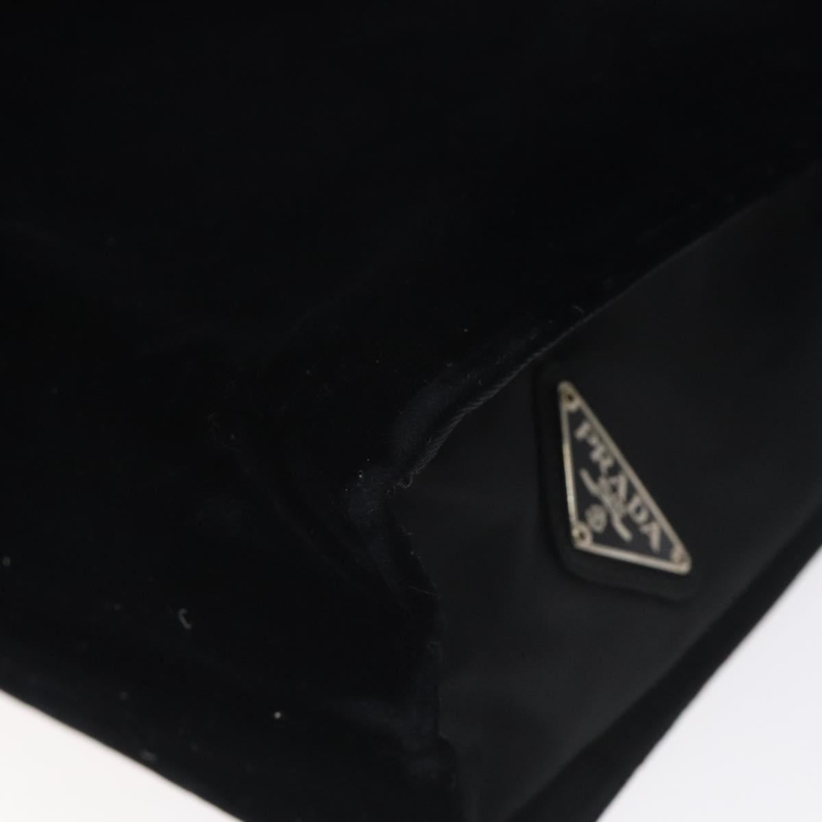 PRADA Hand Bag Velor Black Auth 125802