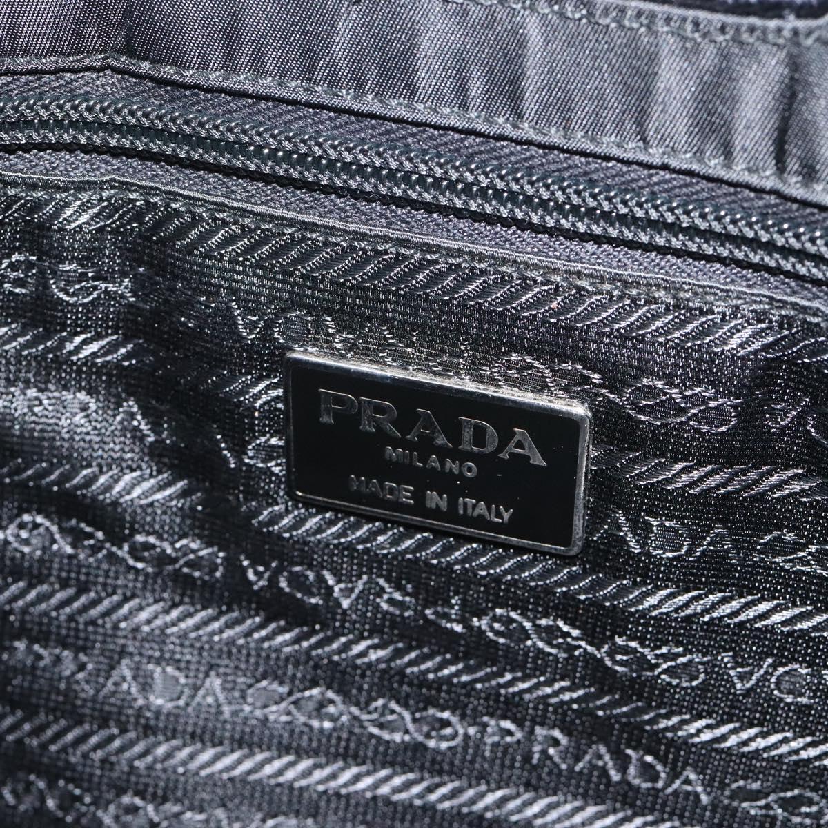 PRADA Hand Bag Velor Black Auth 125802