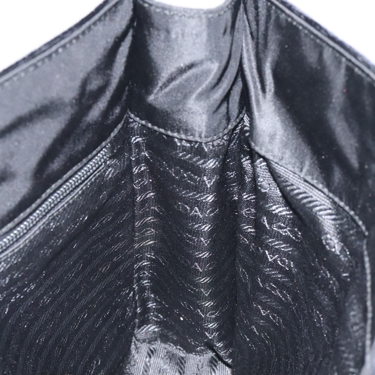 PRADA Hand Bag Velor Black Auth 125802