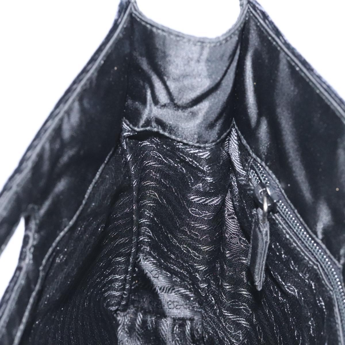 PRADA Hand Bag Velor Black Auth 125802