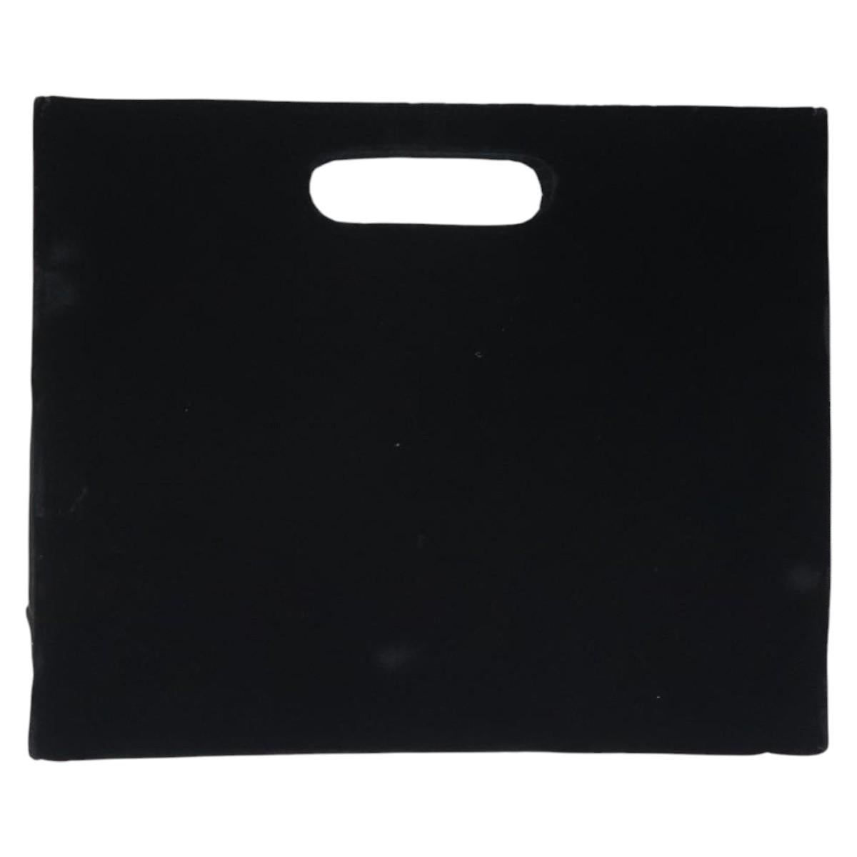 PRADA Hand Bag Velor Black Auth 125802