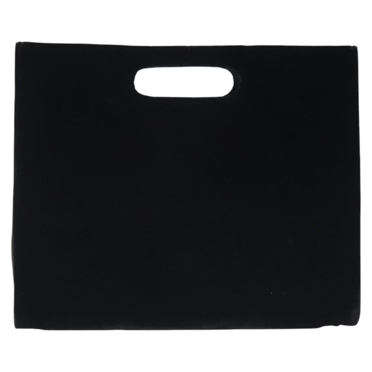 PRADA Hand Bag Velor Black Auth 125802