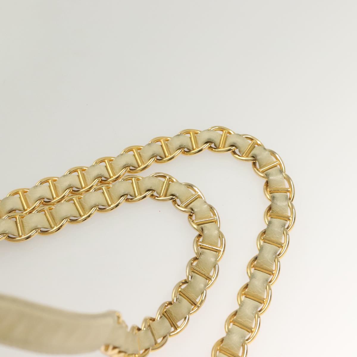 PRADA Chain Backpack Nylon Ivory Gold Auth 125803