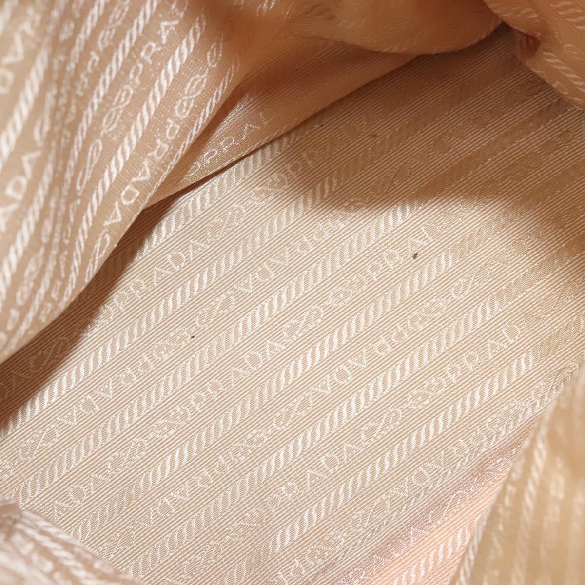 PRADA Chain Backpack Nylon Ivory Gold Auth 125803