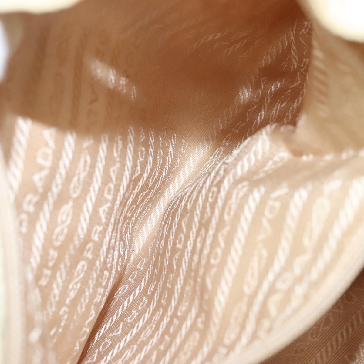 PRADA Chain Backpack Nylon Ivory Gold Auth 125803