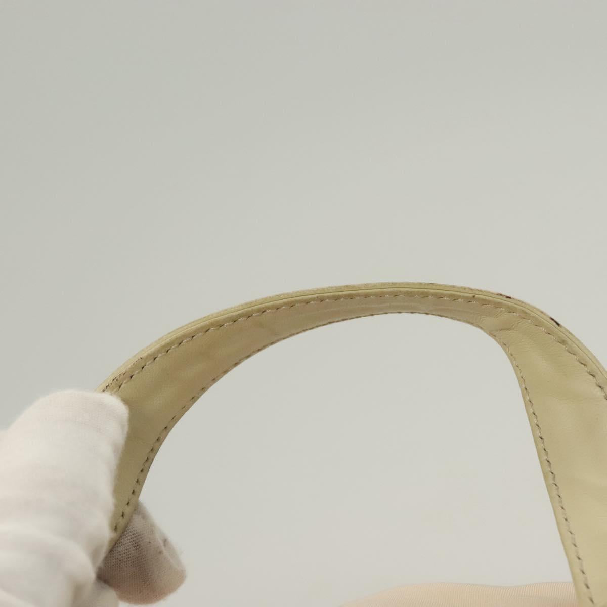 PRADA Chain Backpack Nylon Ivory Gold Auth 125803