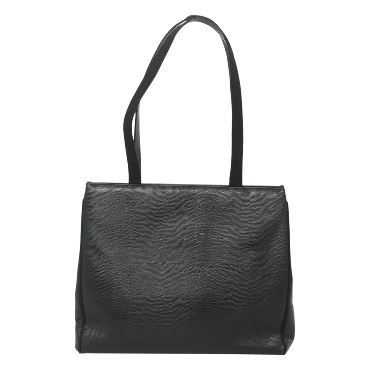 Salvatore Ferragamo Tote Bag Leather Black Gold Auth 125813