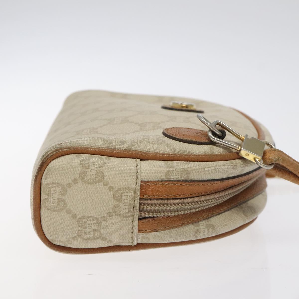 GUCCI GG Plus Supreme Shoulder Bag PVC Ivory Gold Auth 125814