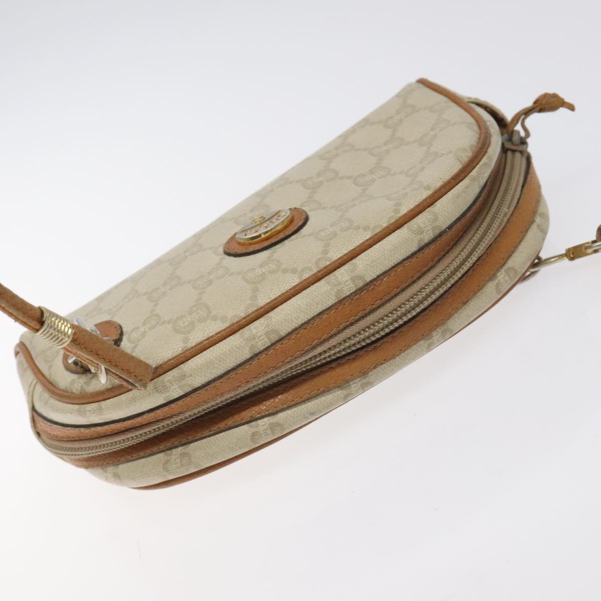 GUCCI GG Plus Supreme Shoulder Bag PVC Ivory Gold Auth 125814