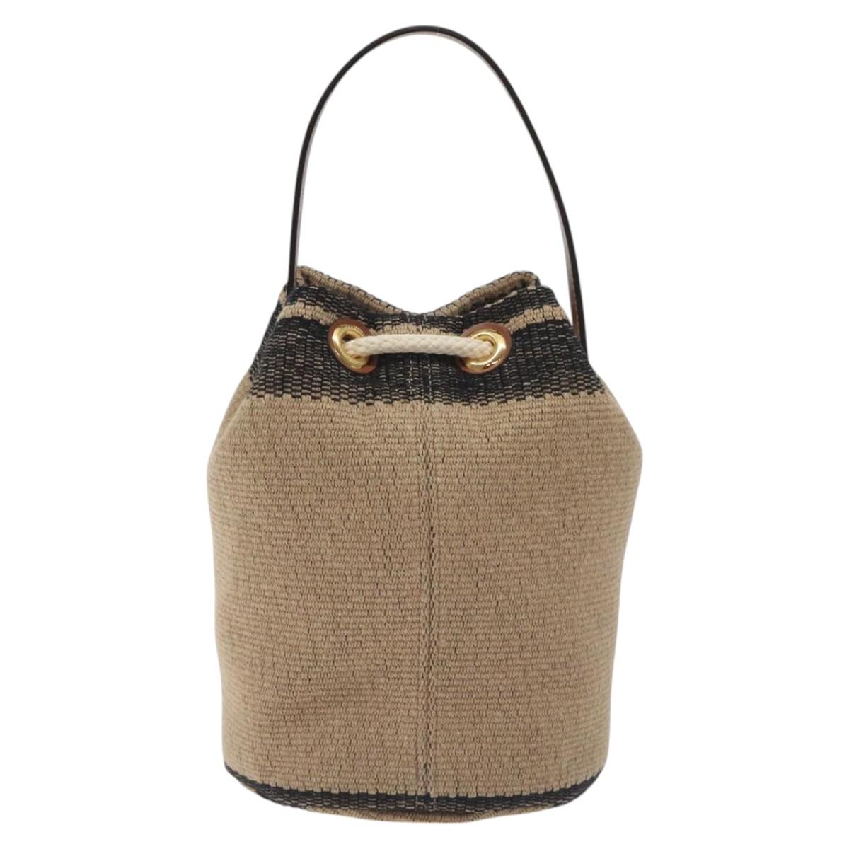 CELINE Shoulder Bag Raffia Beige Auth 125820M