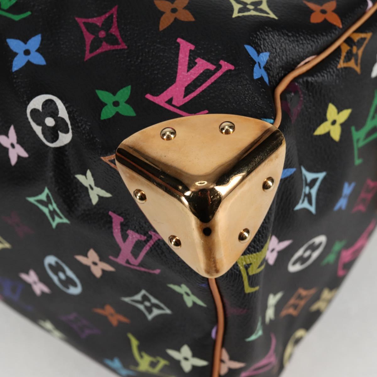 LOUIS VUITTON Monogram Multicolor Speedy 30 Hand Bag Black M92642 Auth 125838SAV