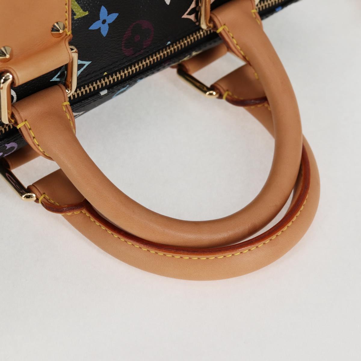 LOUIS VUITTON Monogram Multicolor Speedy 30 Hand Bag Black M92642 Auth 125838SAV