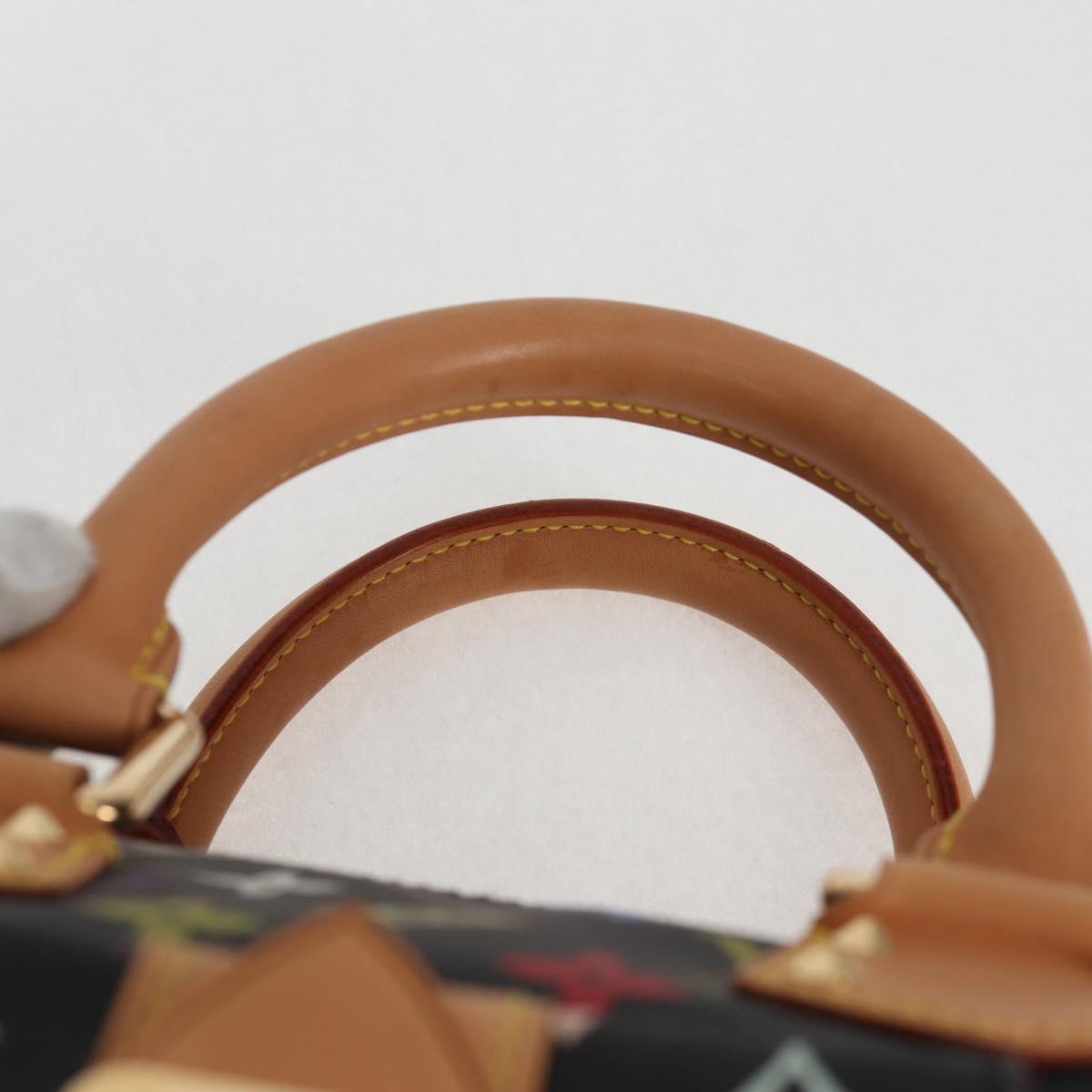 LOUIS VUITTON Monogram Multicolor Speedy 30 Hand Bag Black M92642 Auth 125838SAV