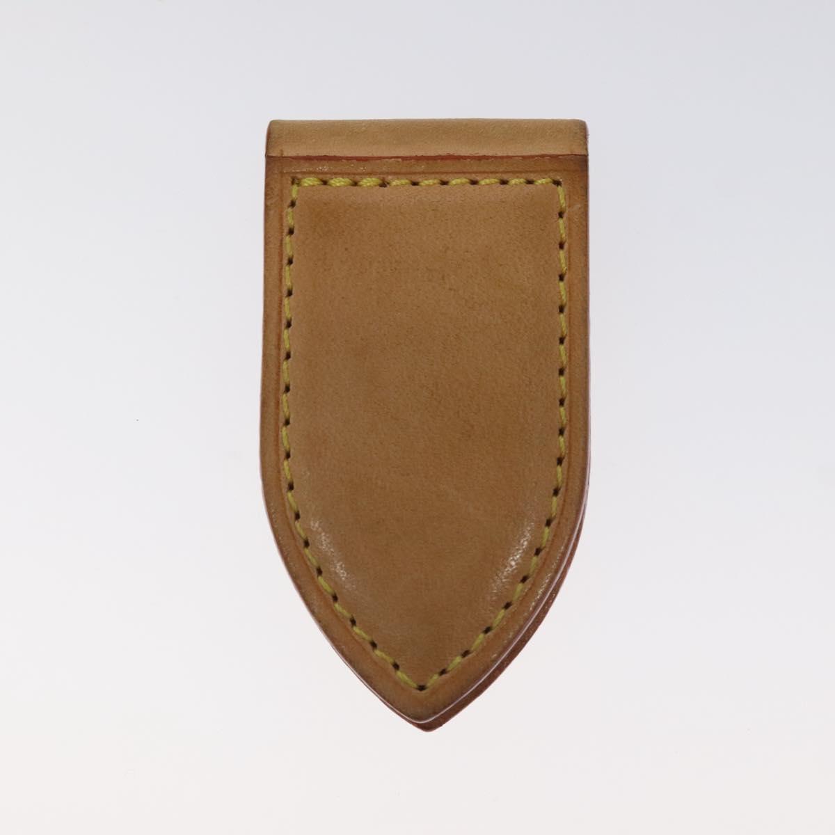 LOUIS VUITTON Pansu Abie Money Clip Leather Beige M64692 LV Auth 125842