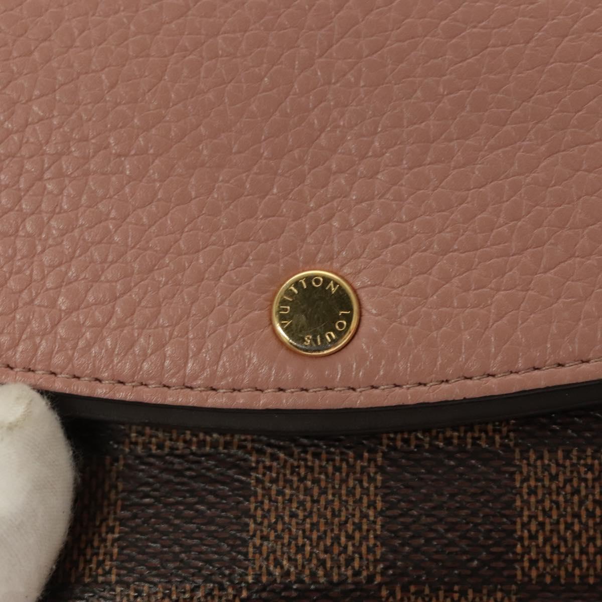 LOUIS VUITTON Damier Ebene Portofeuil Normandy Wallet Pink N61262 LV Auth 125844