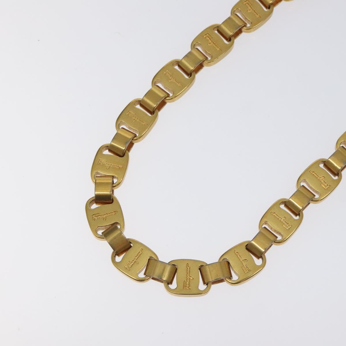Salvatore Ferragamo Necklace metal Gold Auth 125846