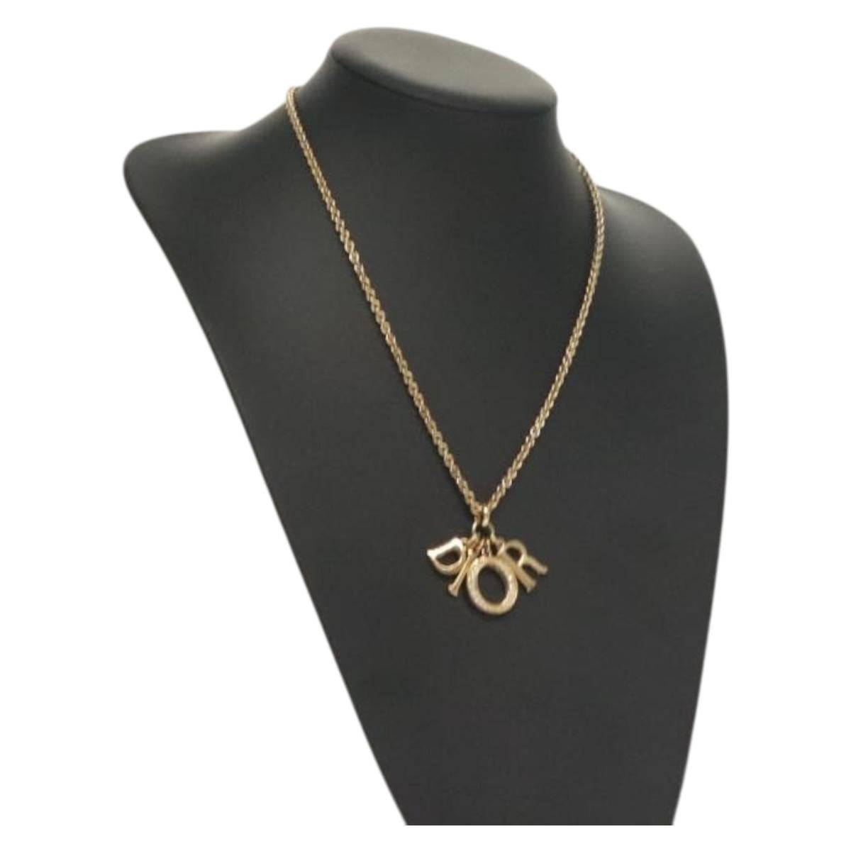 Christian Dior Necklace metal Gold Auth 125847
