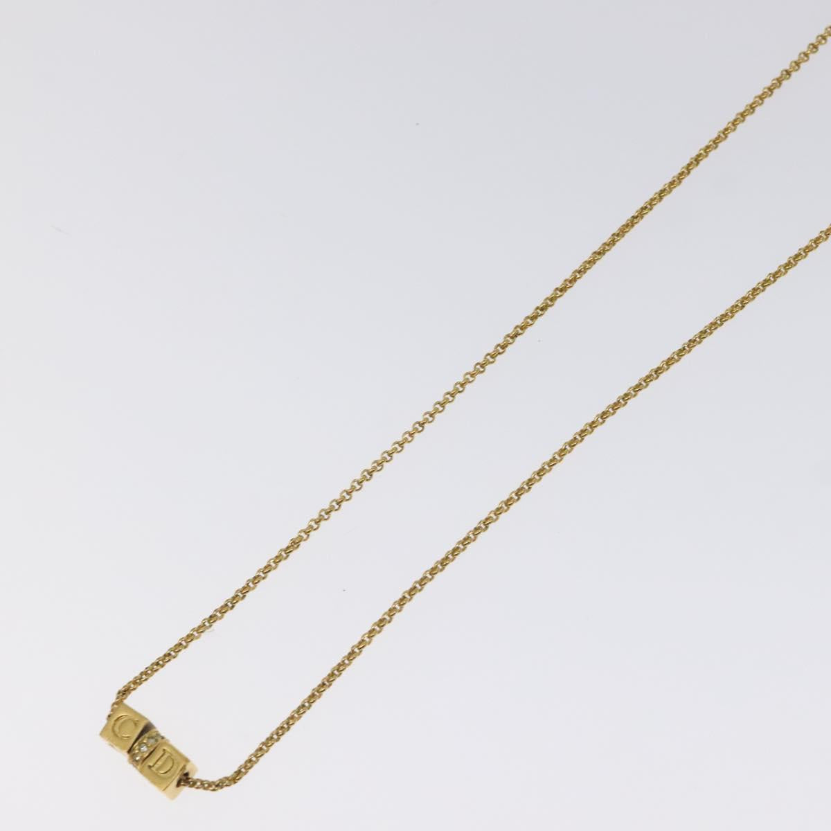 Christian Dior Necklace metal Gold Tone Auth 125891