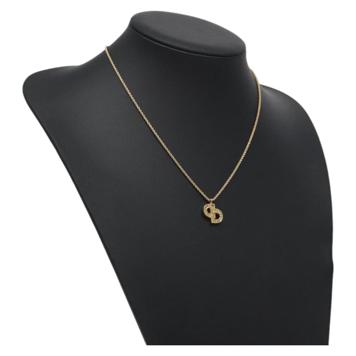 Christian Dior Necklace metal Gold Auth 125892