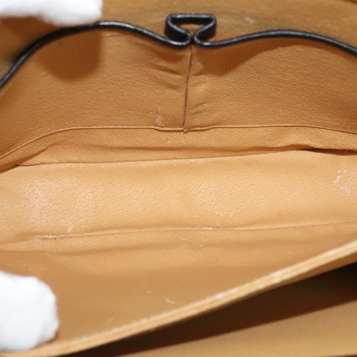 CELINE Hand Bag Leather 2way Black Gold Auth 125900
