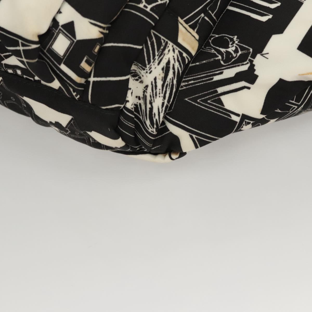 PRADA Shoulder Bag Nylon Black Silver Auth 125913