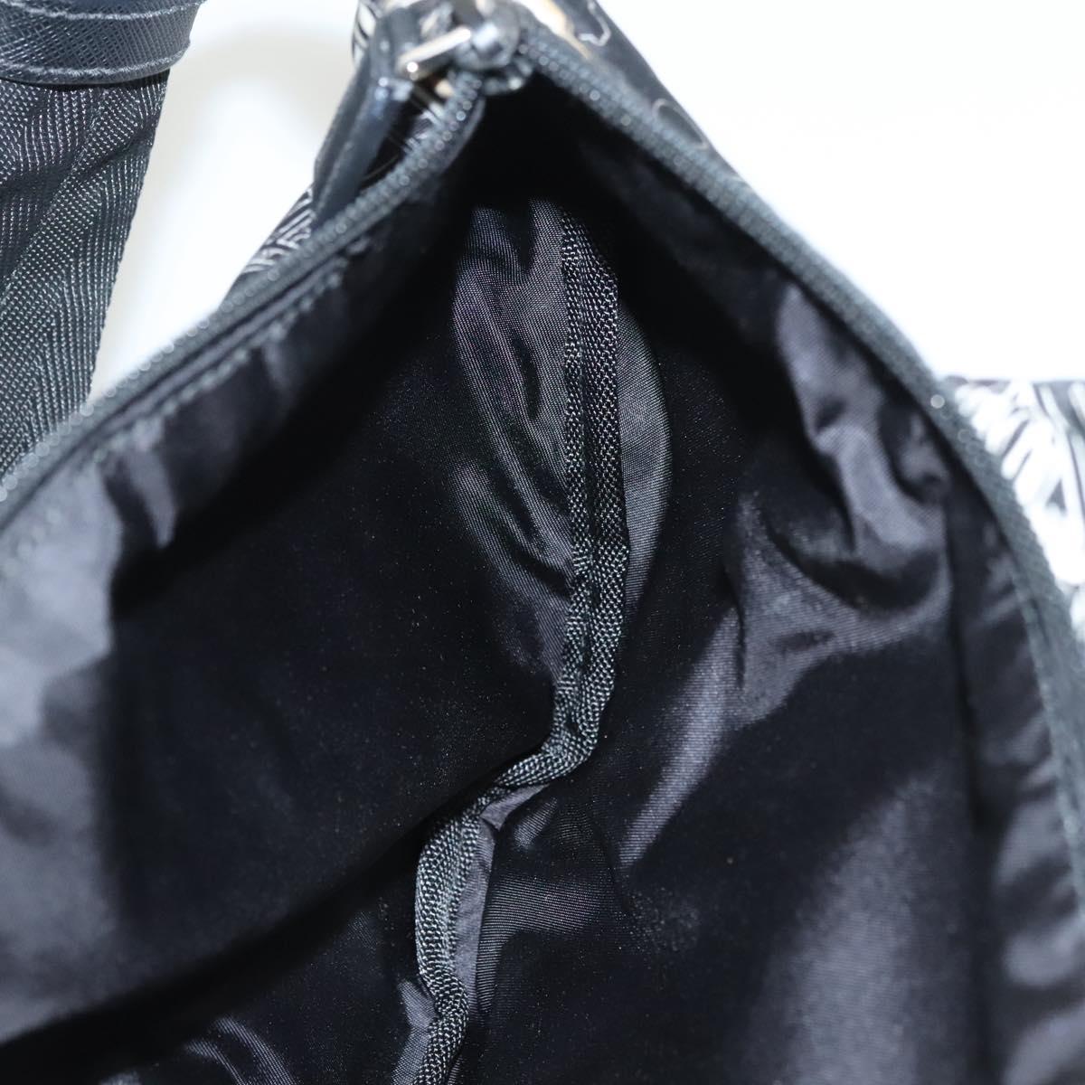 PRADA Shoulder Bag Nylon Black Silver Auth 125913