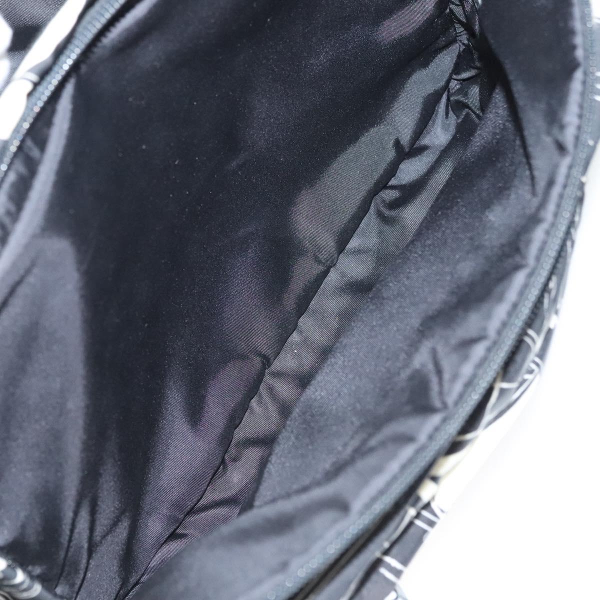 PRADA Shoulder Bag Nylon Black Silver Auth 125913