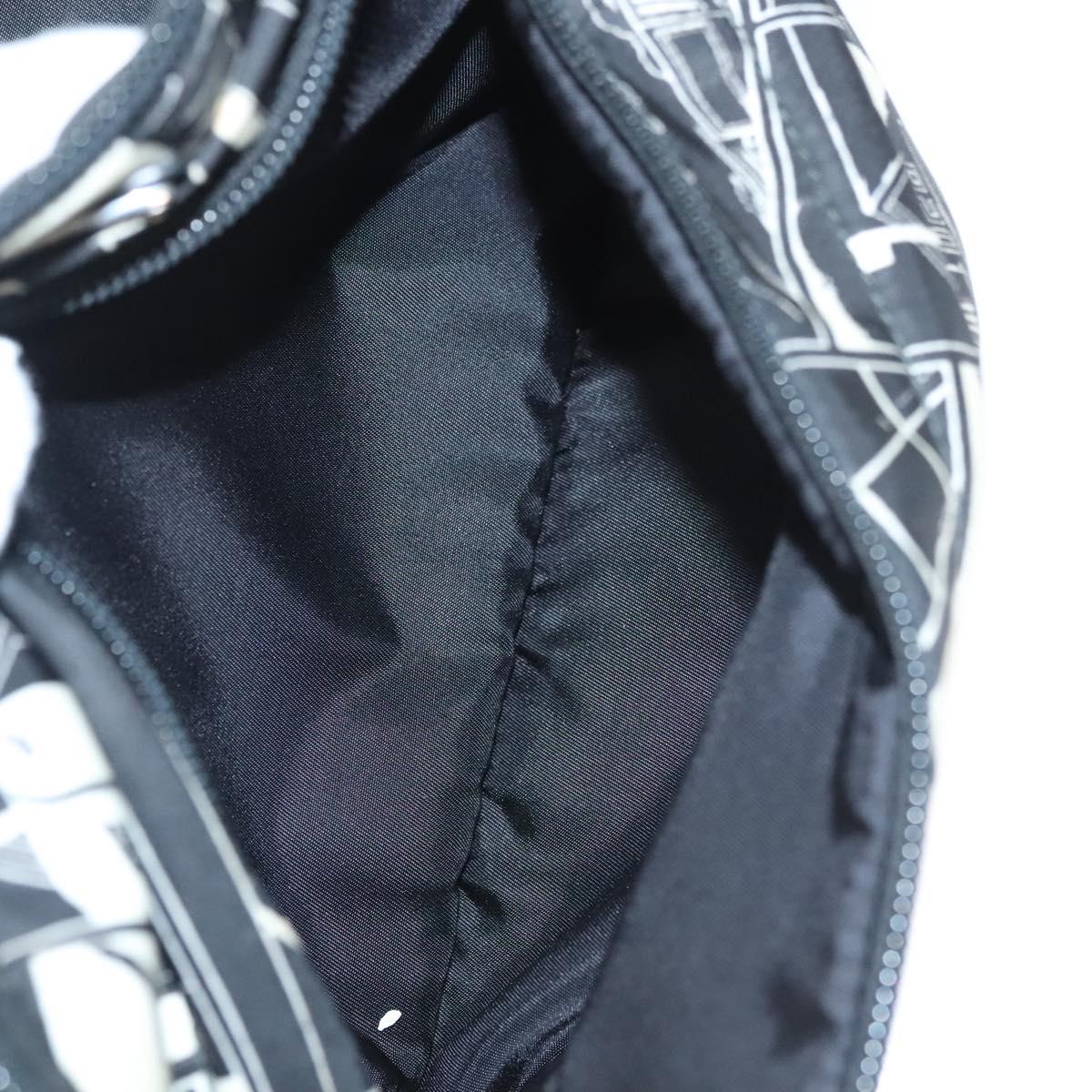 PRADA Shoulder Bag Nylon Black Silver Auth 125913