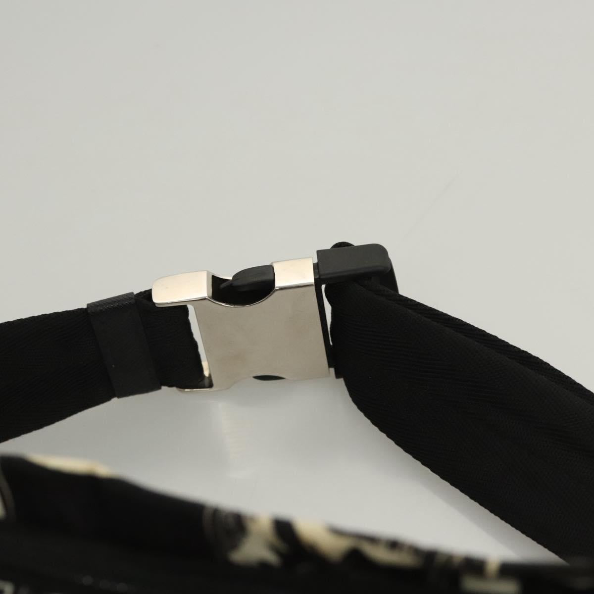 PRADA Shoulder Bag Nylon Black Silver Auth 125913